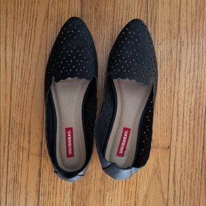 UNIONBAY Women's Black Perforated Flats